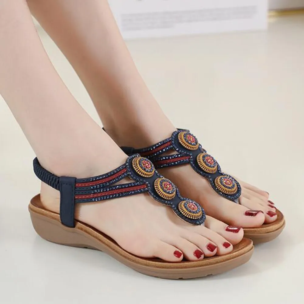 Summer Women Fashion Beaded Beach  Female Sandals