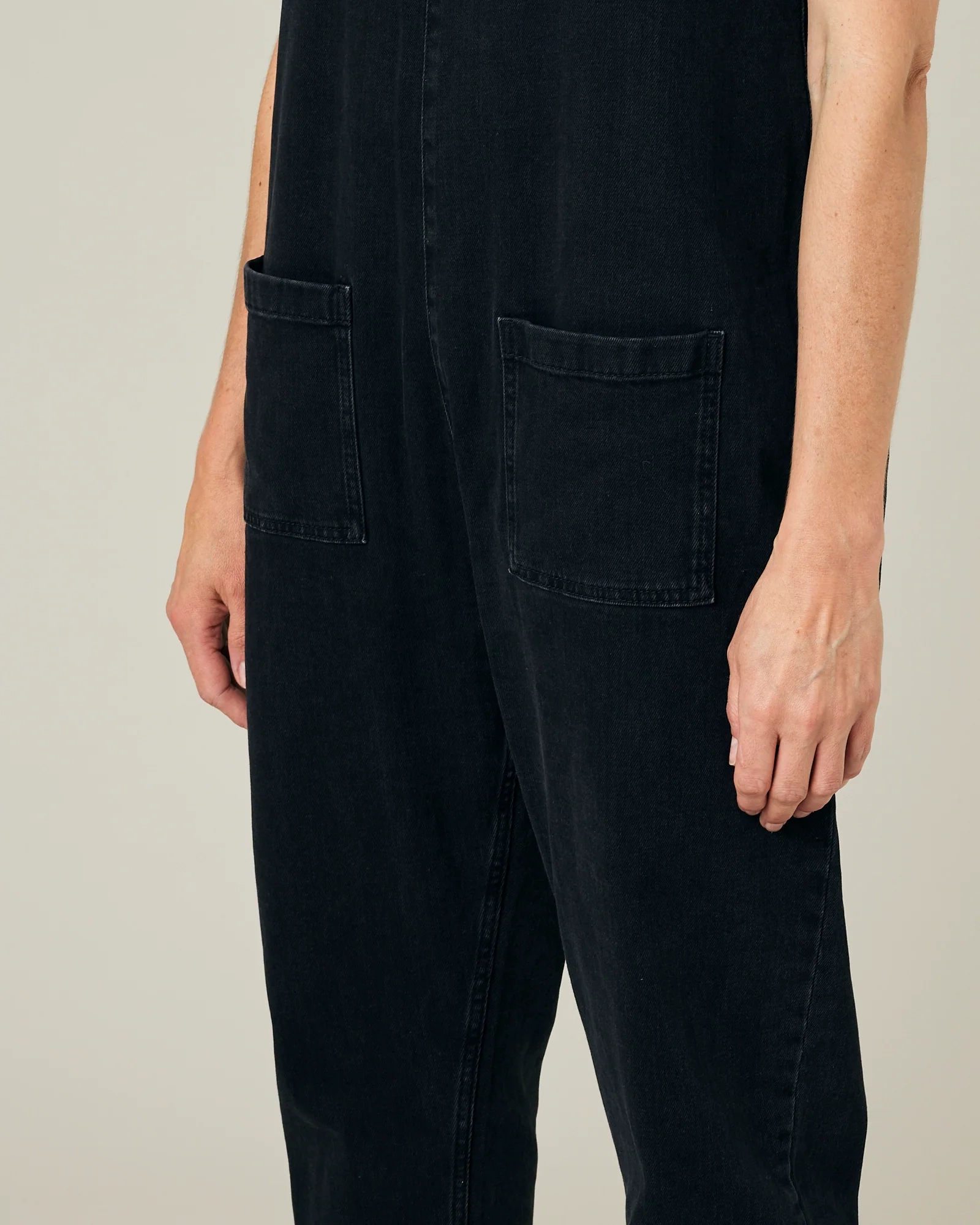 BLACK DENIM JUMPSUIT