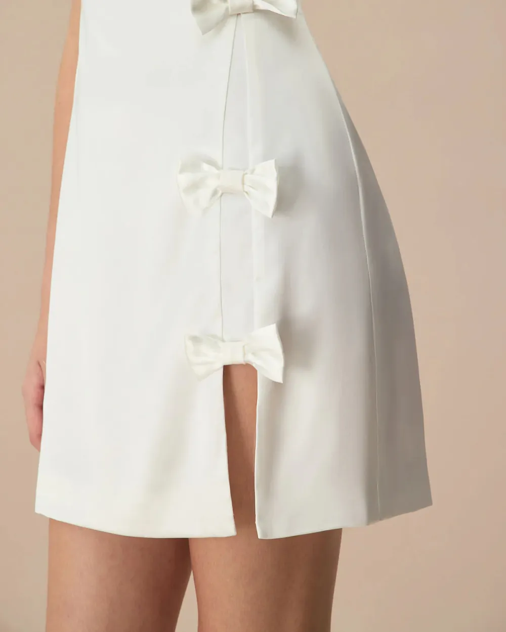 White Chinese Bow Dress