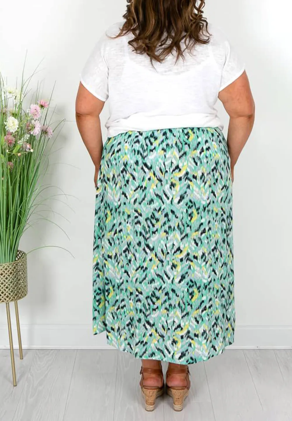 Sea Green and Navy Speck Skirt