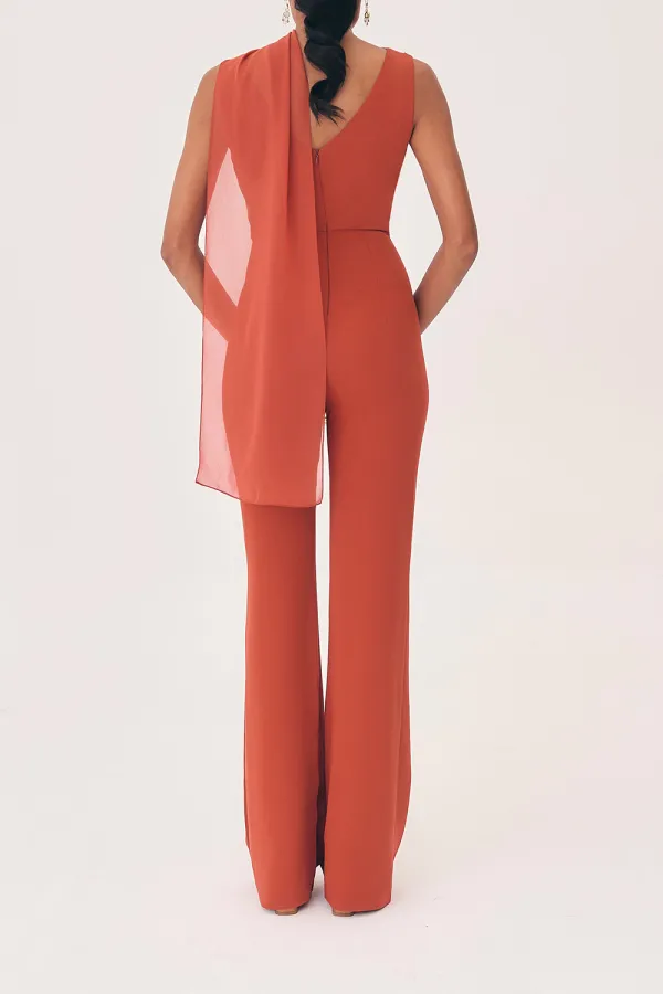 V-neck Rabat Jumpsuit