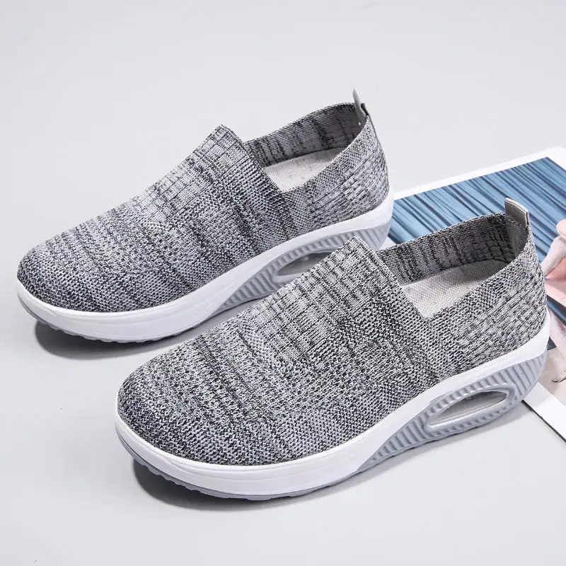 Cilool Casual Shoes Breathable Ladies Platform Sock Sneakers