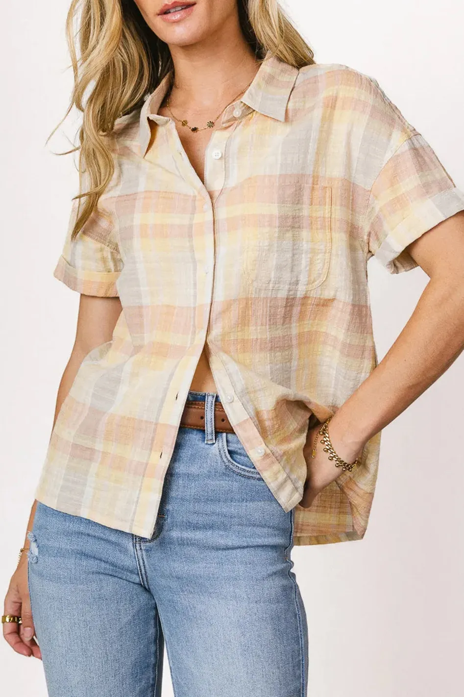 WHIMSY PLAID BUTTON UP