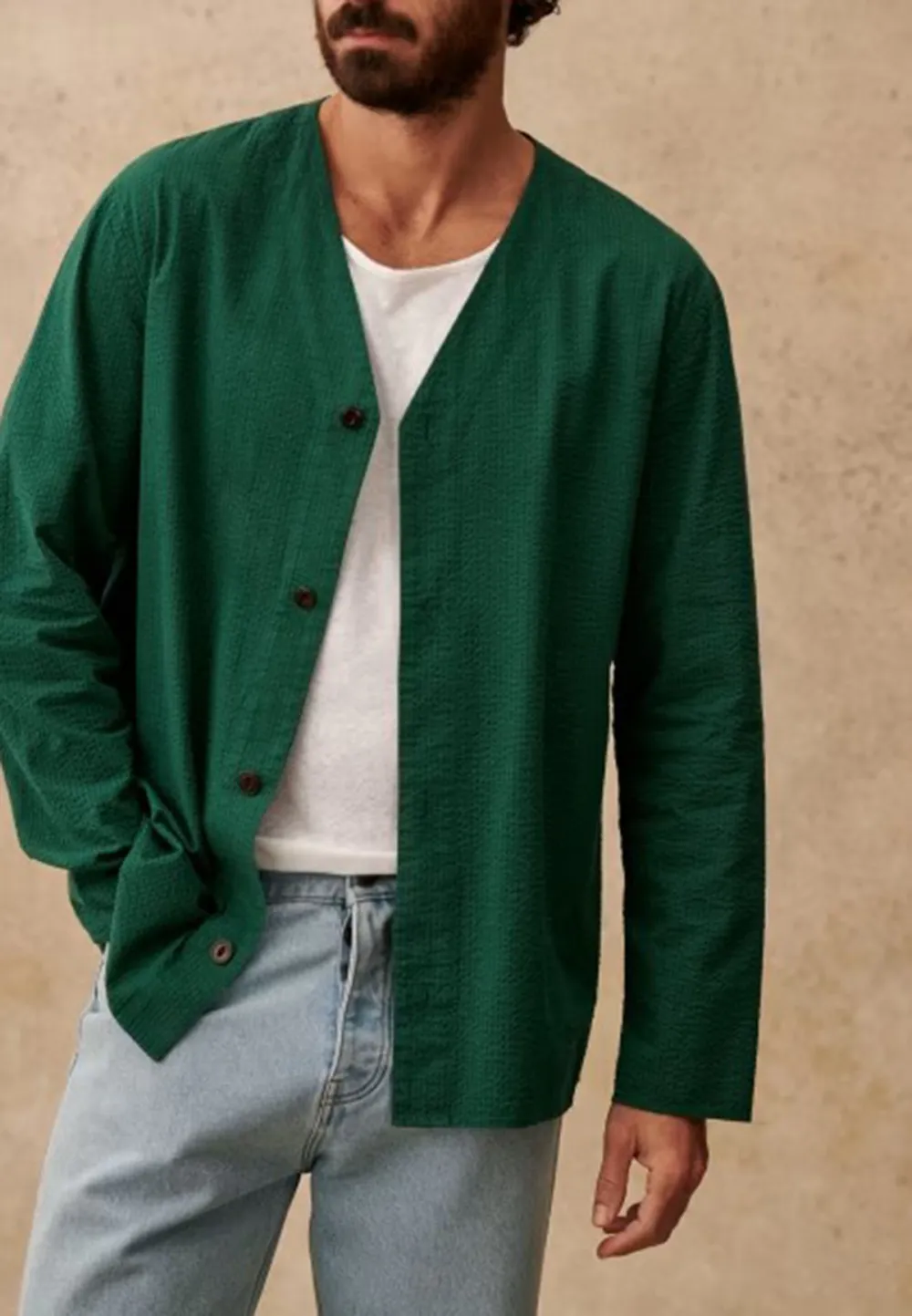 Clement Jacket-Green Seersucker