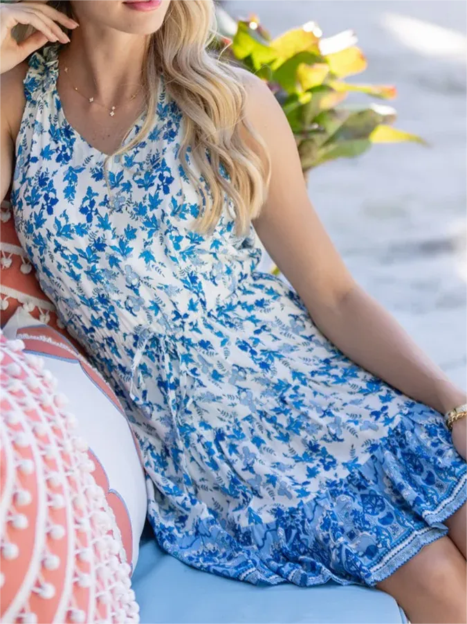 Caitlin Dress / Cobalt Floral