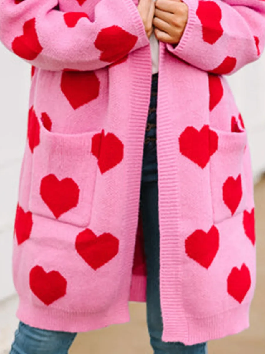 Pink Heart Cardigan