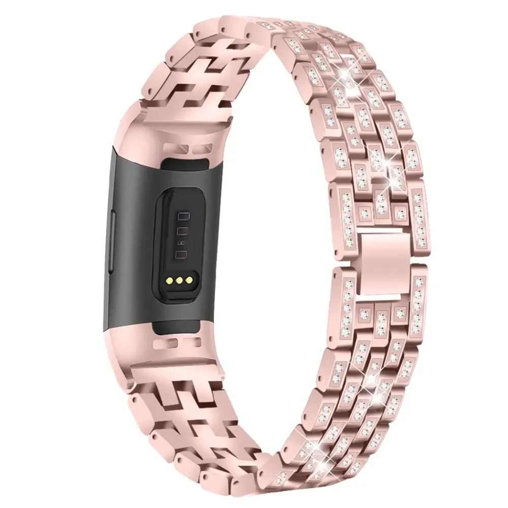 Bling Stainless Steel Metal Bracelet Strap Band for Fitbit Charge 3 Smart Watch Quick Release SmartWatch Fashion Accessories