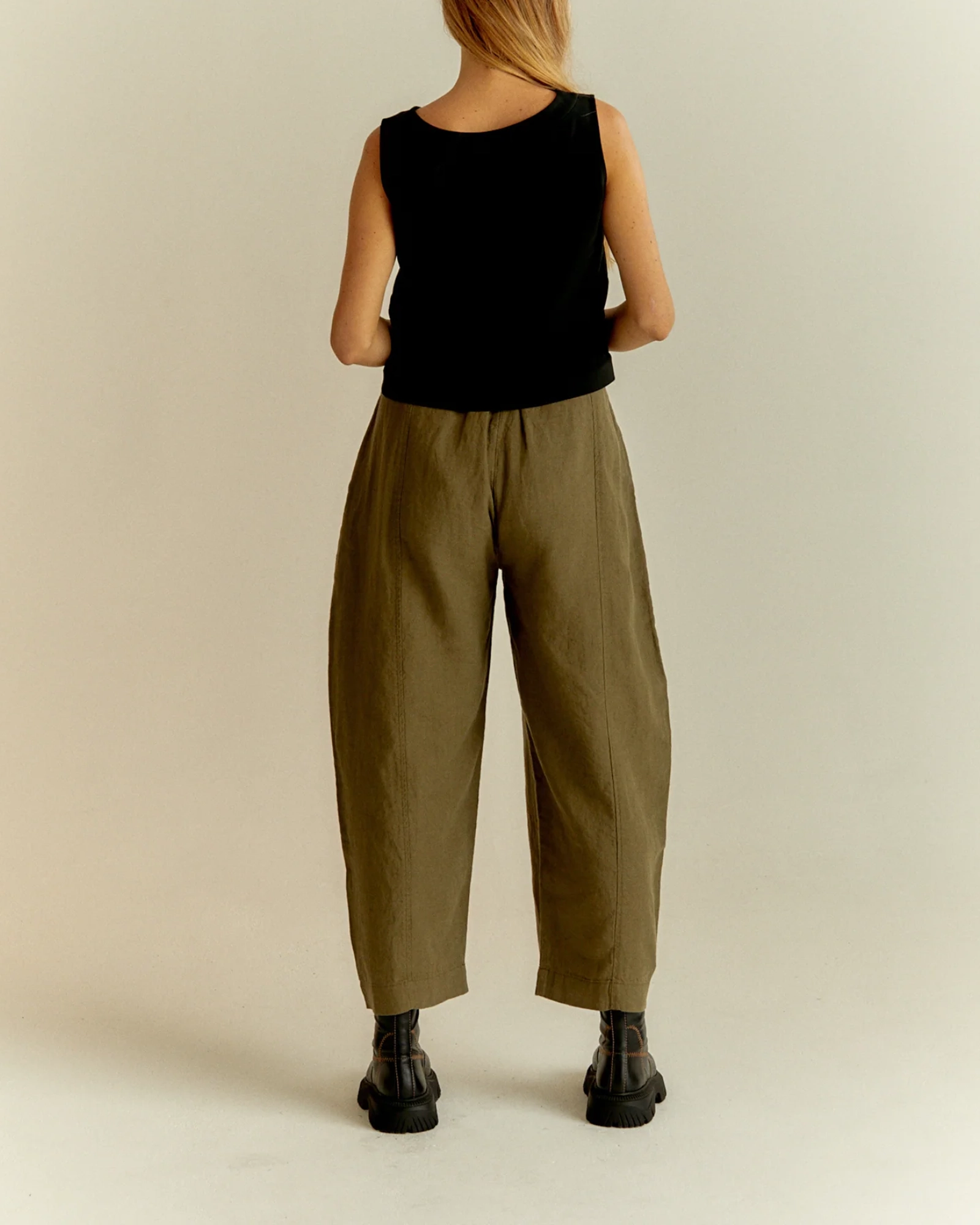 KHAKI LINEN TROUSERS