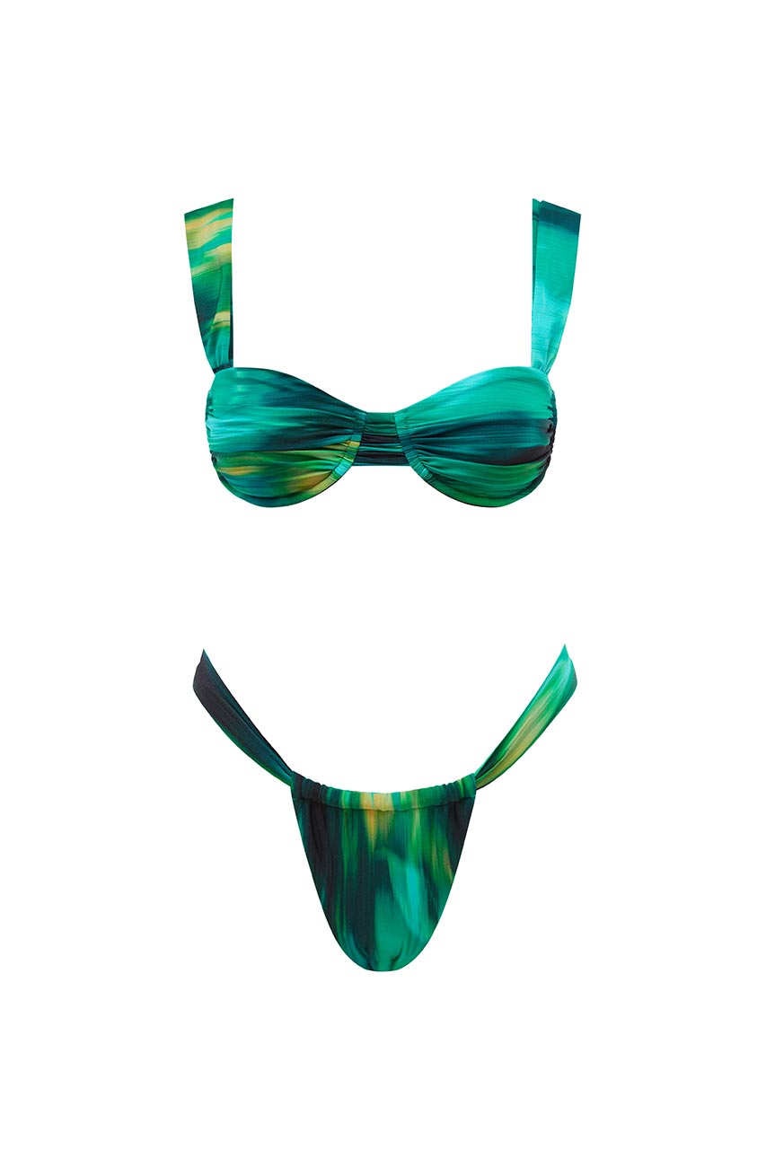 Pure green comfort bikini set swimsuit