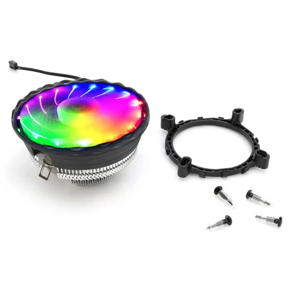 CPU Cooling Fan RGB Lighting 3 Pin Air Cooler Radiator for Intel LGA775/1151/1155/1156/1366 Cooling System