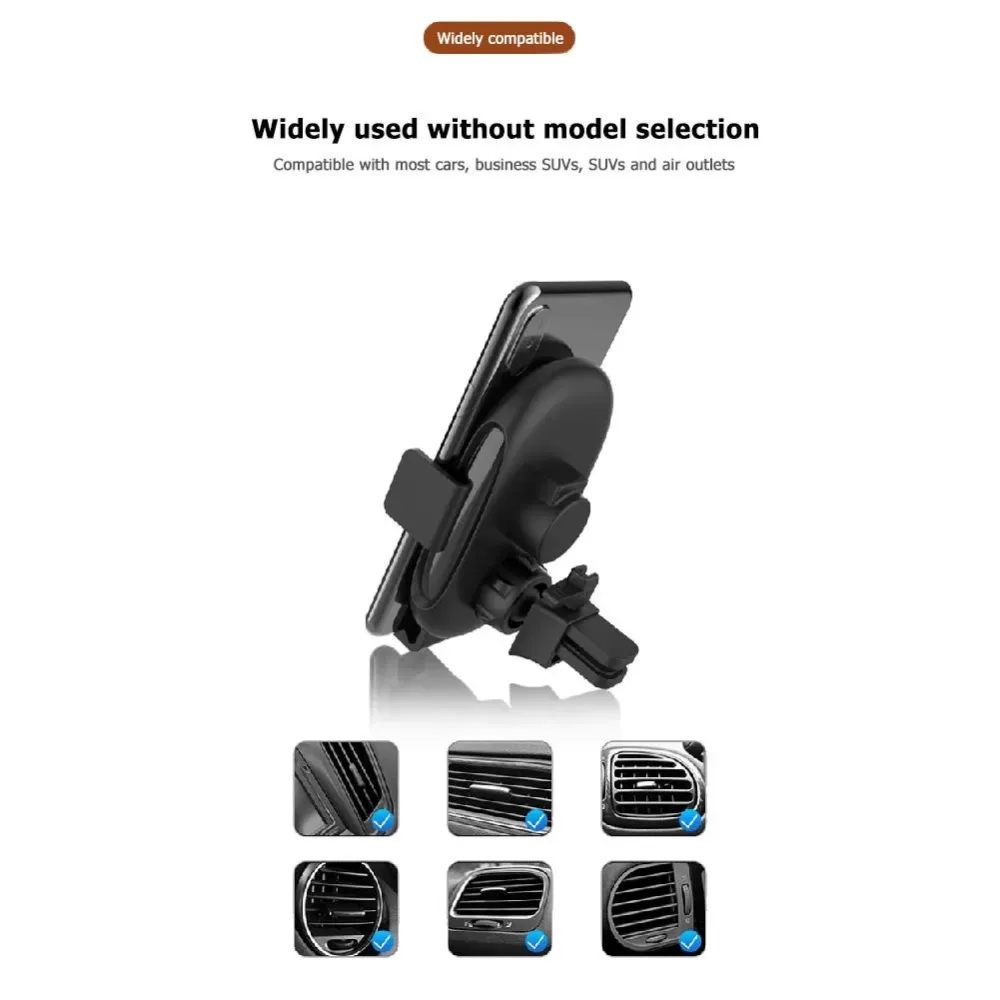 15W Wireless Charger Air Outlet Mount Phone Holder Stand for iPhone Smsung Huawei Xiaomi 4.5-6.5 inch Mobile Phone Universal