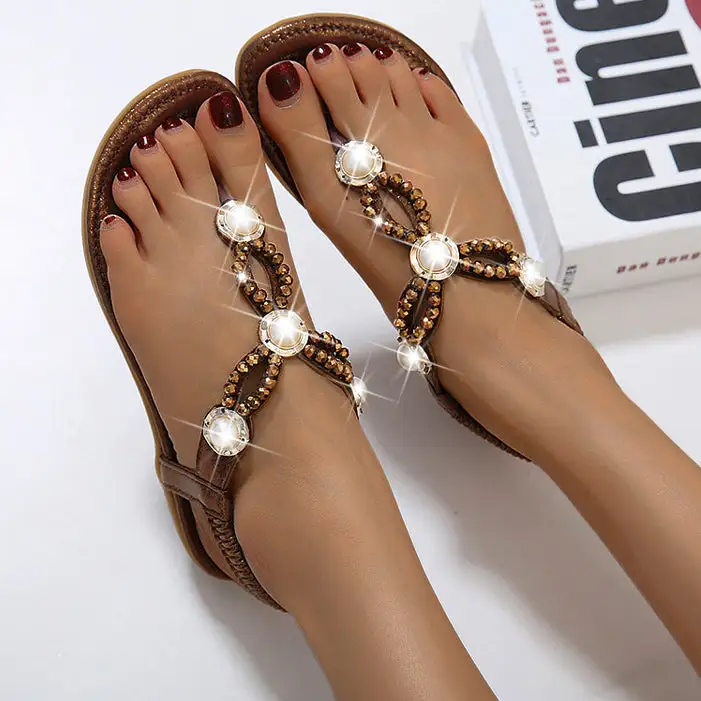 Cilool Elegant FashionCasual  Rhinestone  Sandals