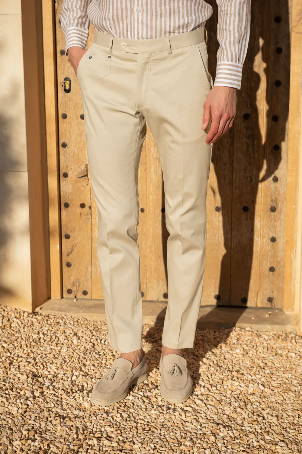 Ecru Cotton Sirmione Trousers