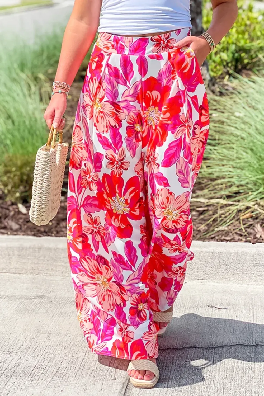 Floral resort trousers