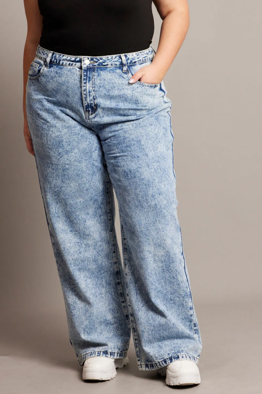 Denim Wide Leg Jeans High Rise