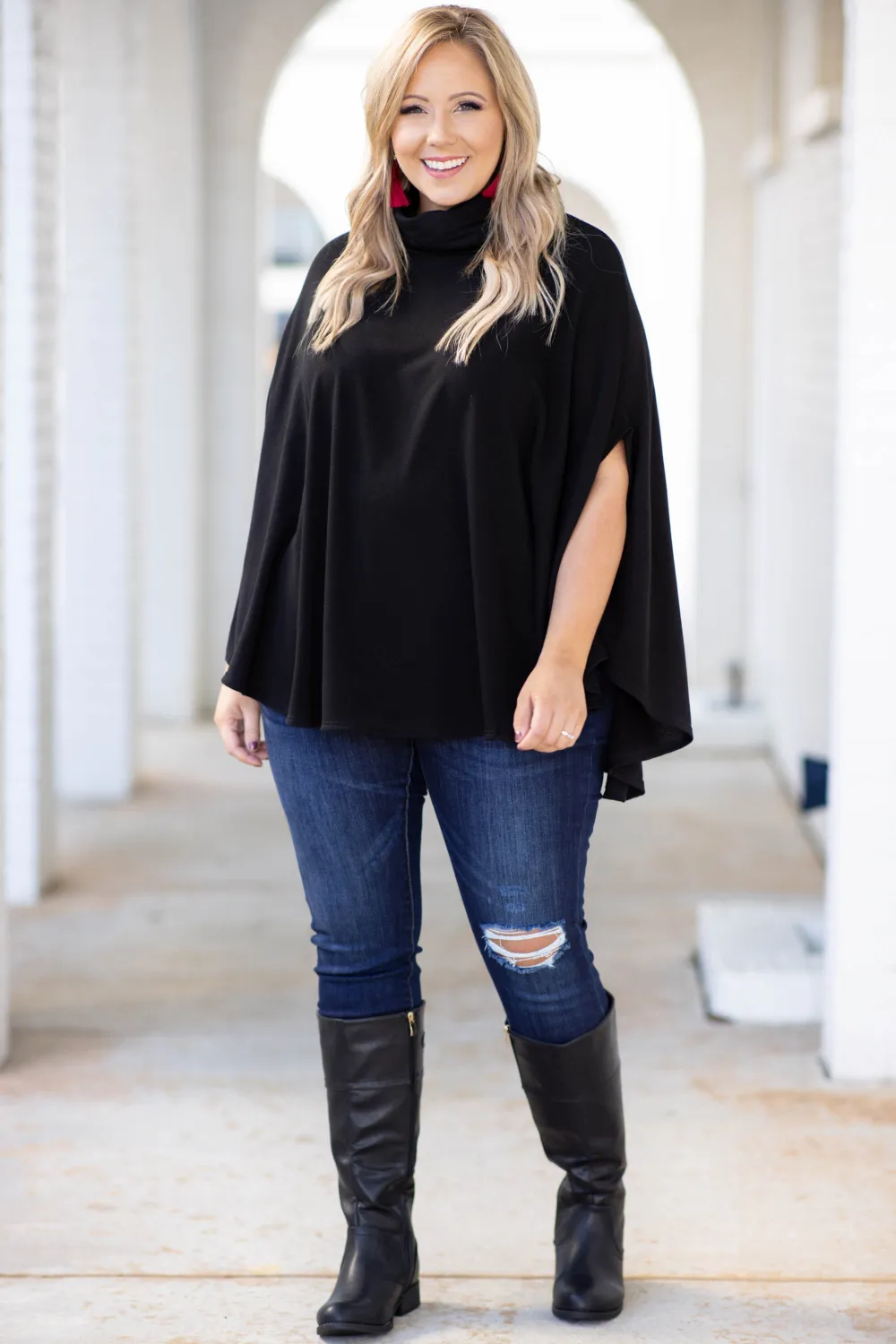 Gracious Love Poncho, Black