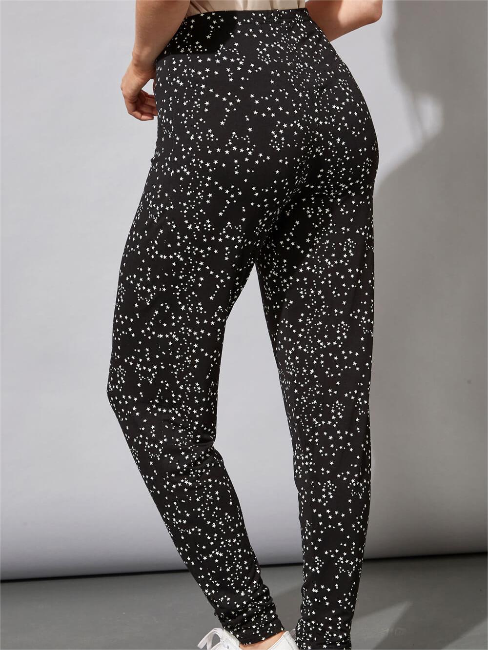 Black Polka Dot Casual Trousers