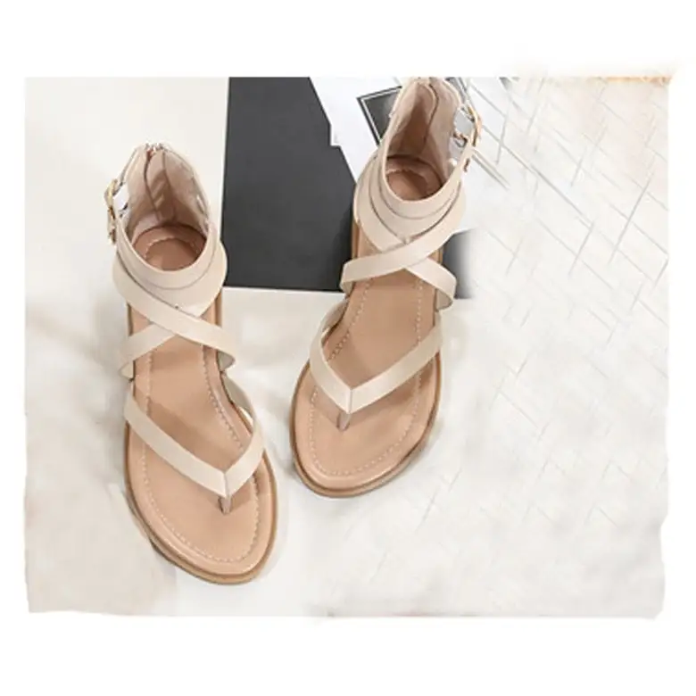 Cilool Summer Ankle Strap Women Flat Sandals