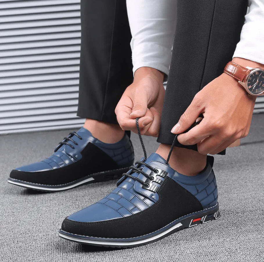 🔥Hot Sale🎁—50% OFF 🎉Men Splicing Non Slip Business Casual Comfortable Leather Oxfords