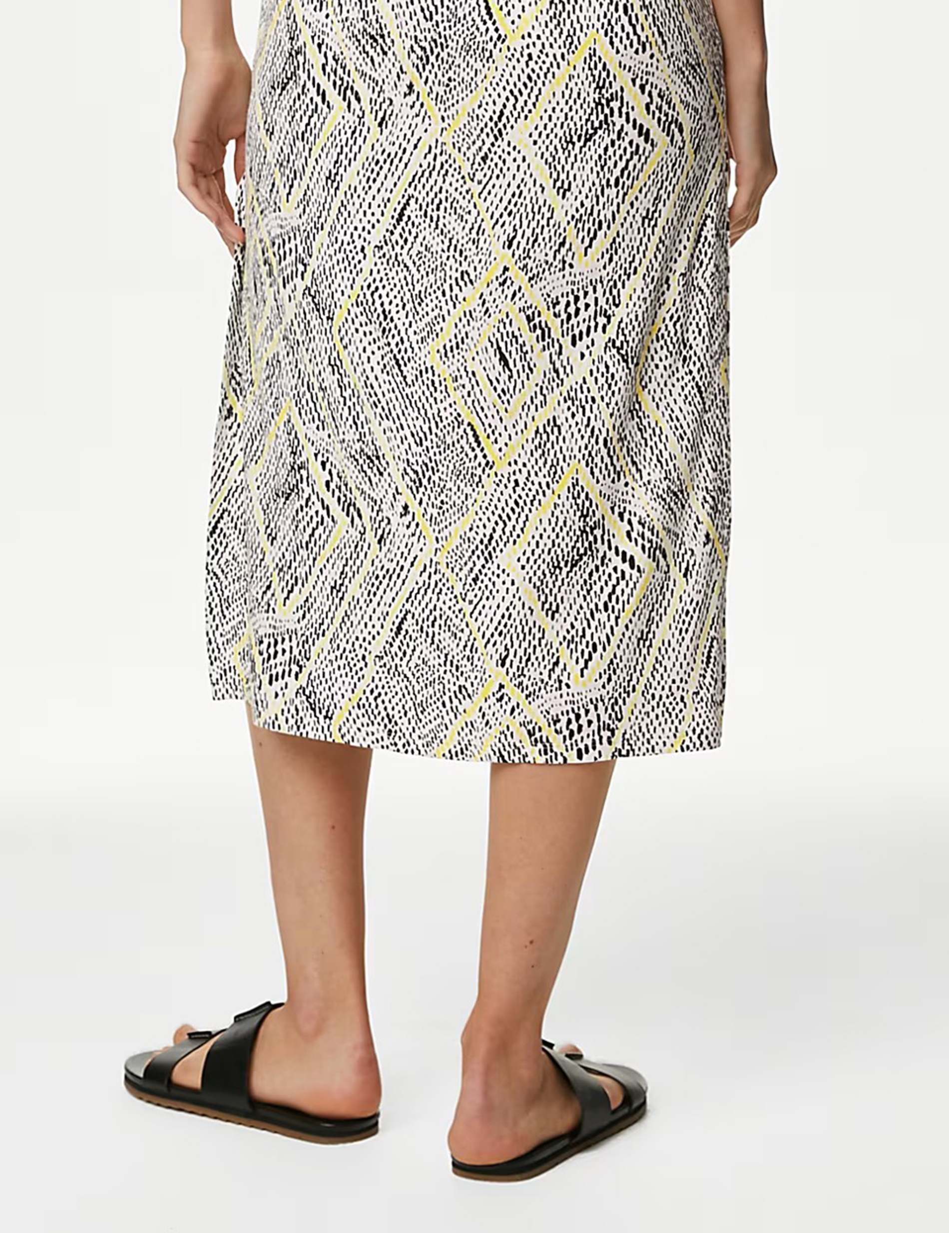 Jersey Printed Midi Relaxed Shift Dress