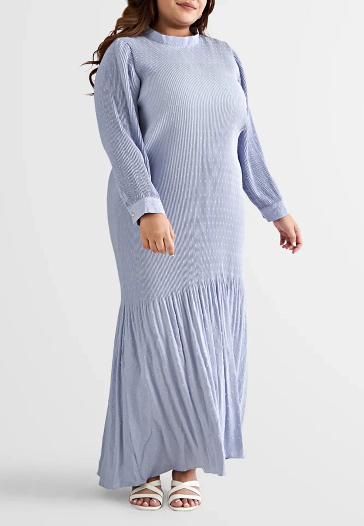 Round neck long sleeve elegant long fishtail dress