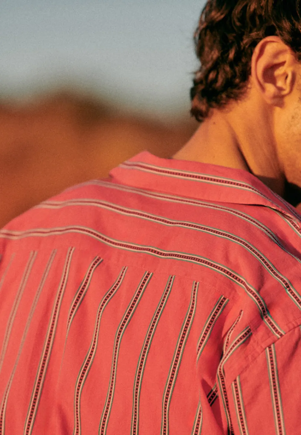 Holt Shirt-Coral Stripes