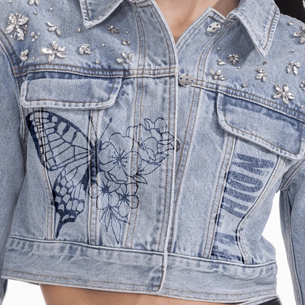 Crystal Embellished Denim Jacket