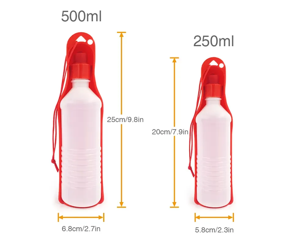 250/500 ML Pet Dispenser Portable Dog Travel Water Bottle Foldable Outdoor Pet Puppy Bowl Dog Cat Drinking Water Feeder