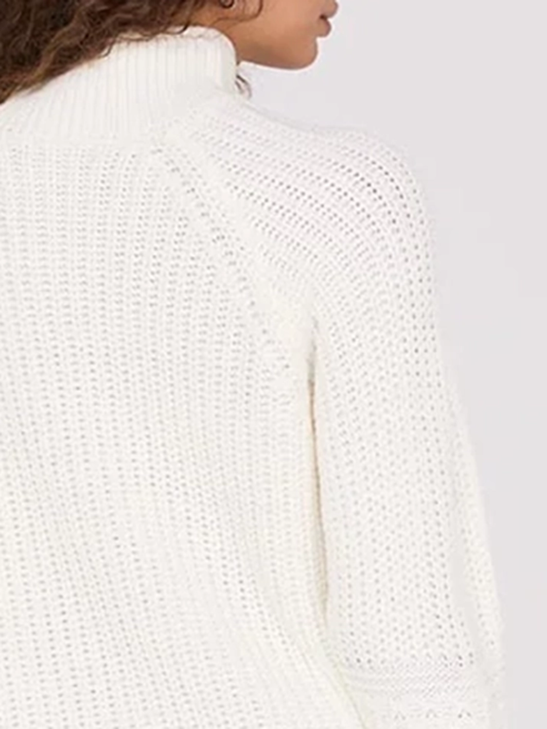 Multi Cable Knit Mock Neck Sweater