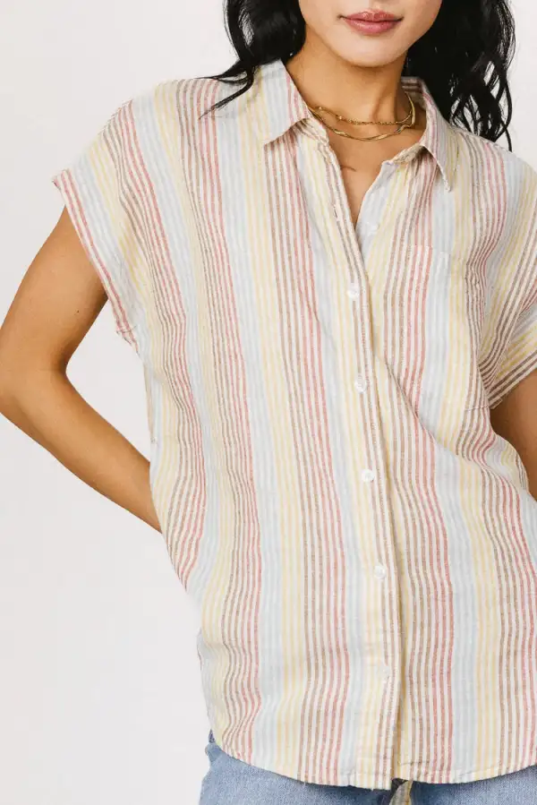 IMOGEN STRIPED BUTTON UP