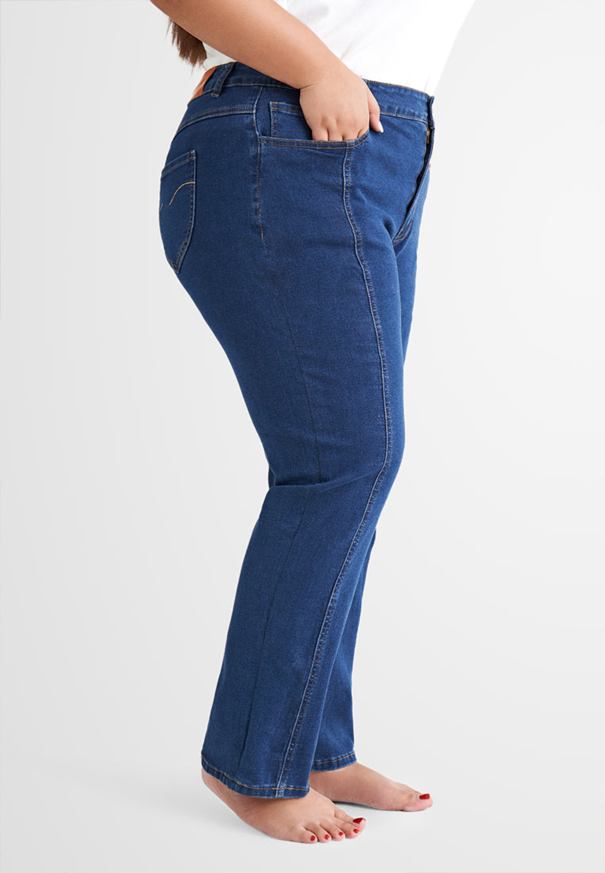 Slim Cut Side Seams Jeans