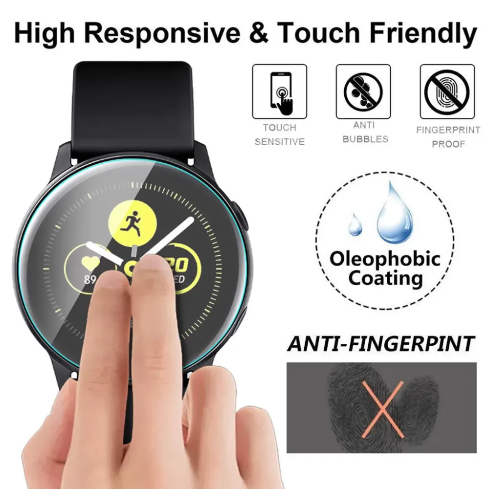 3 PACKS Tempered Glass Screen Protector For Smsung Galaxy Watch Active 2 44mm SmartWatch Support Accessories