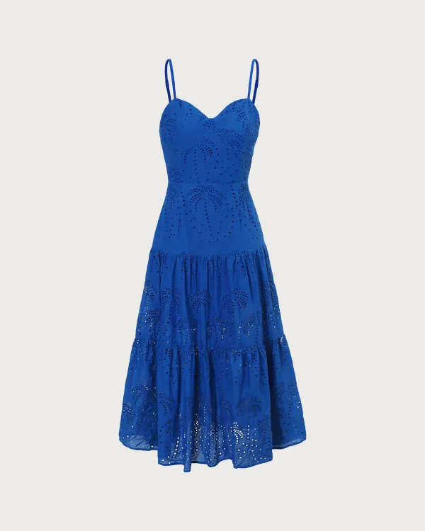 Blue hollow hanging cake dress