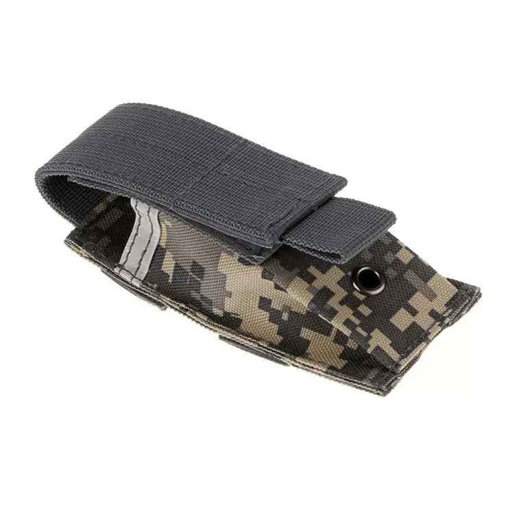 Tactical Single Pistol Magazine Pouch Military Molle System Pouch Knife Flashlight Sheath Pouch Hunting Camo Bags