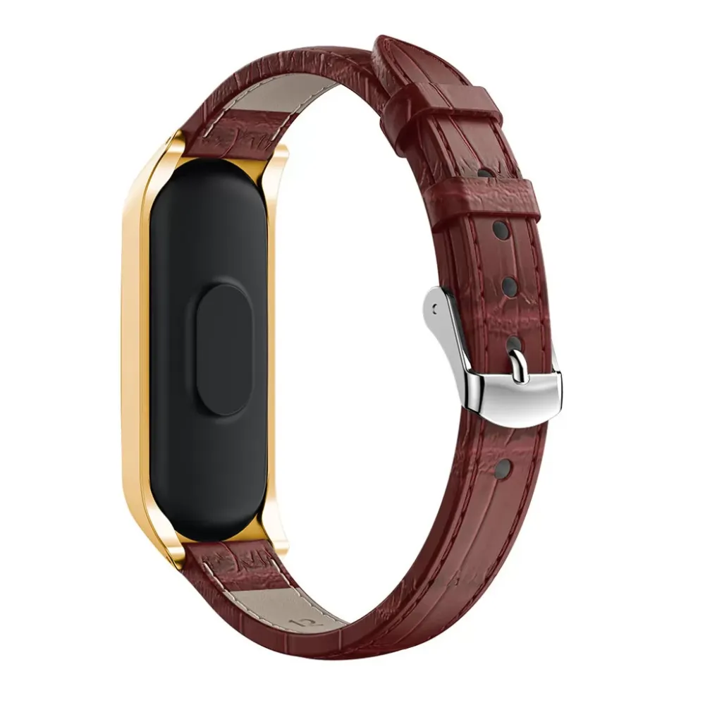 Replacement Leather Wristband Band Strap + Metal Case For Xiaomi Mi Band 4 Quick Release Bracelet SmartWatch Accessories