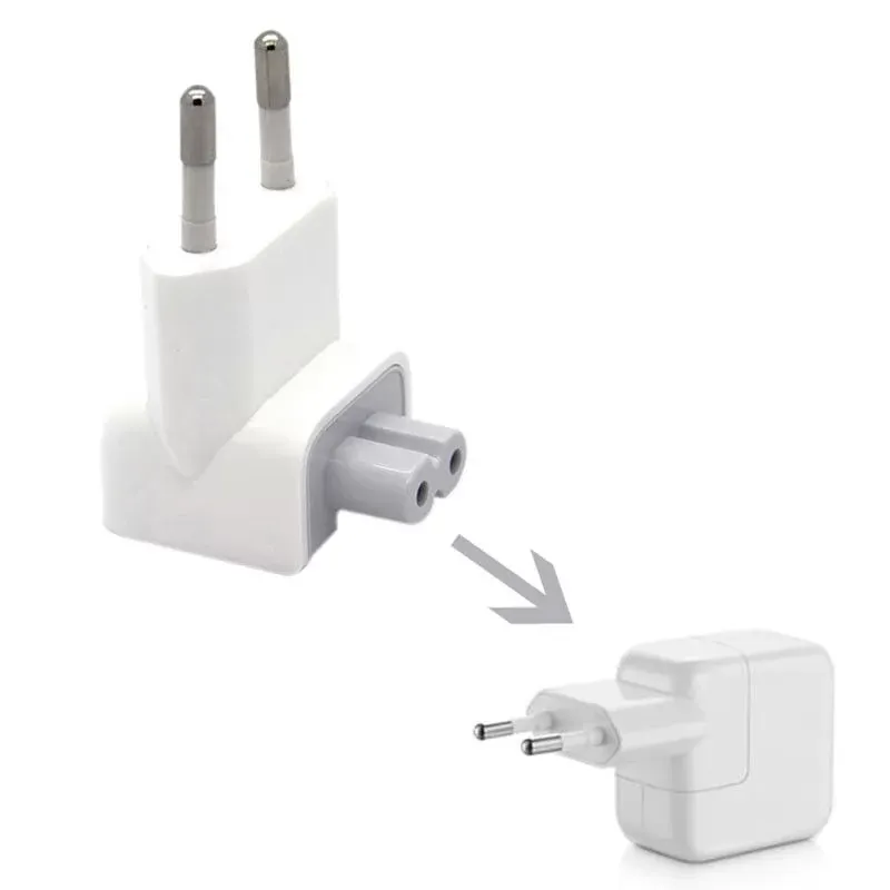 US to Europe Plug Converter Travel Charger Adapter Wall Outlet Schuko EU European Connector Duck Head for MacBook Mac Pro MBA Retina iBook iPhone MagS