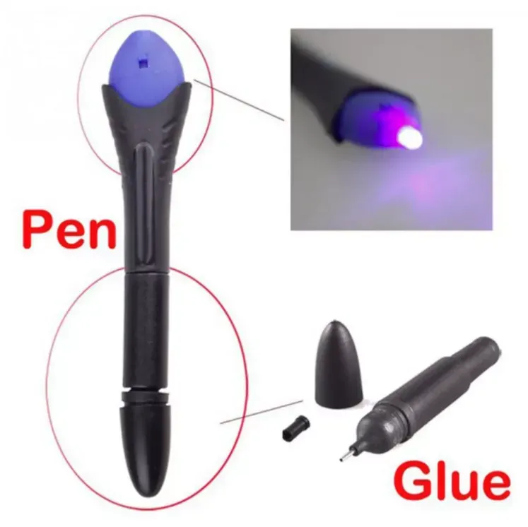 5 Second Quick Fix Liquid Glue Pen UV Light Repair Tool Super Powered Liquid Plastic Welding Compound Office Supplies