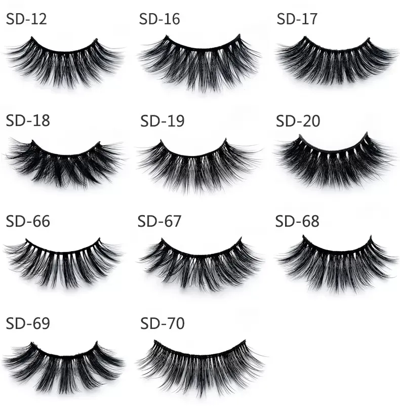 1 Pair SD Series 3D Mink Eyelashes Eyelash 3D Eye makeup Mink False lashes Soft Natural Thick Fake Eyelashes Lashes Extension Beauty Tools