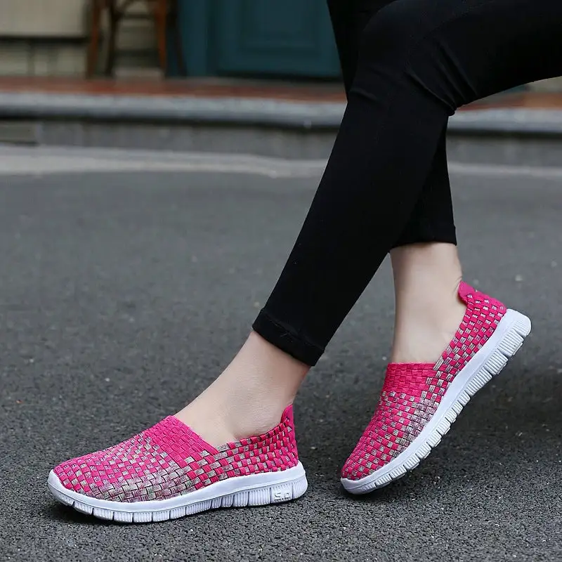 Cilool Comfortable Flat Woven Casual Shoes