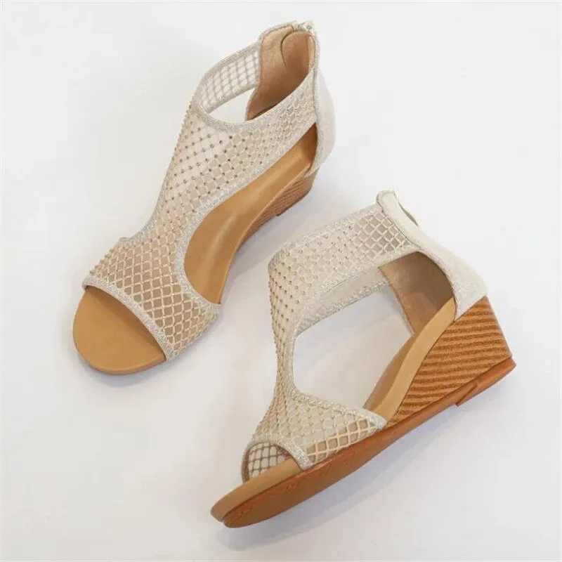 Cilool Elegant Lace Mesh Shoes Women Sandals