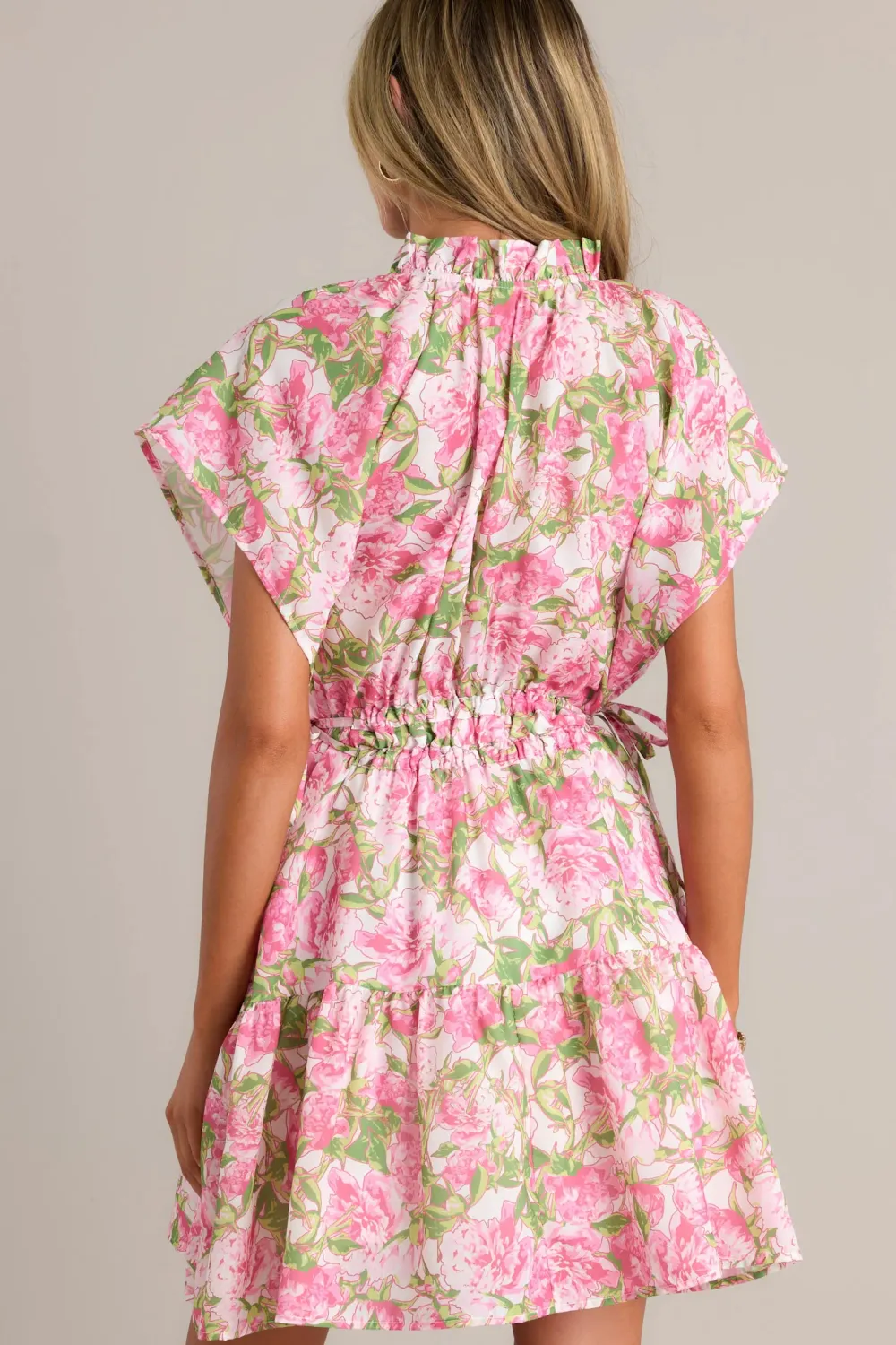 ENDLESS MEMORIES PINK FLORAL MINI DRESS