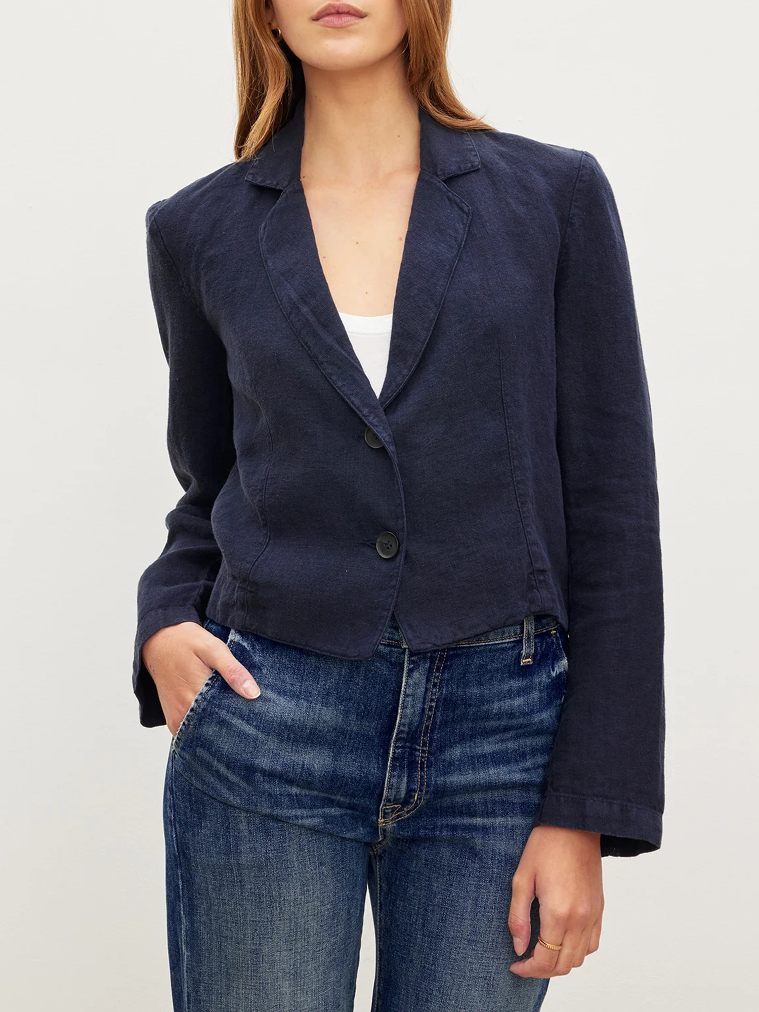 Finley Heavy Linen Cropped Blazer