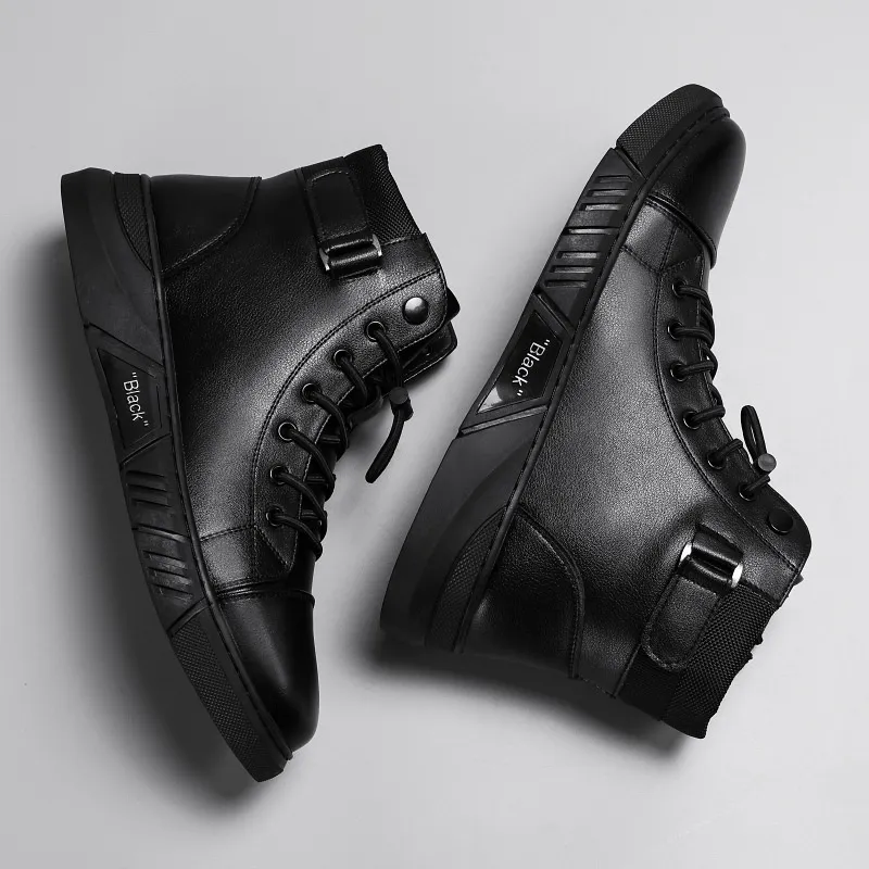 (🔥Hot Sale) Men's Top-Quality Motorcycle Boots——Genuine Leather Waterproof Anti-Slip Anti-Sprain