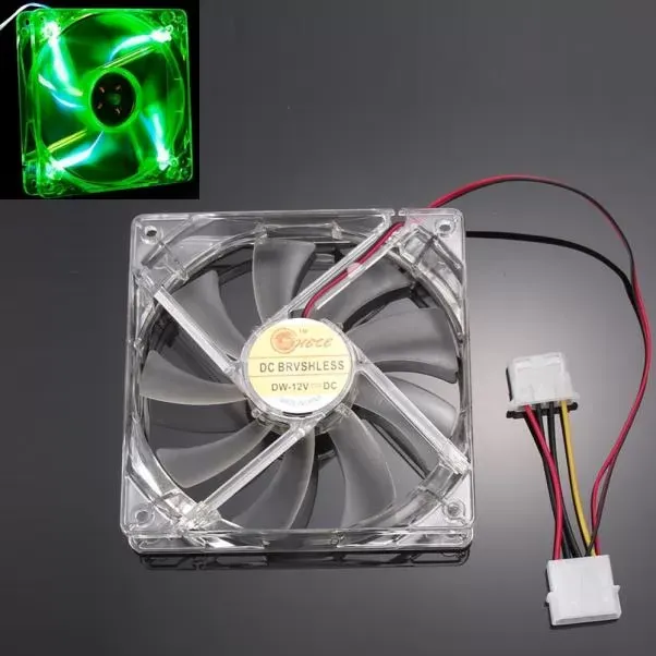 Blue Colorful Red Green Quad 4-LED Light Neon Clear 120mm PC Computer Case Cooling Fan Moddrop Shipping