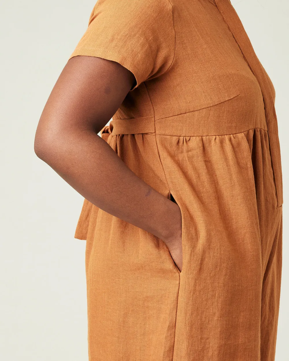 RUST LINEN JUMPSUIT