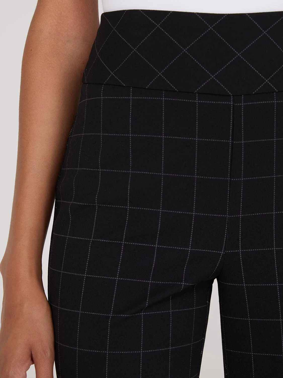 Plaid Wide Waistband Pants