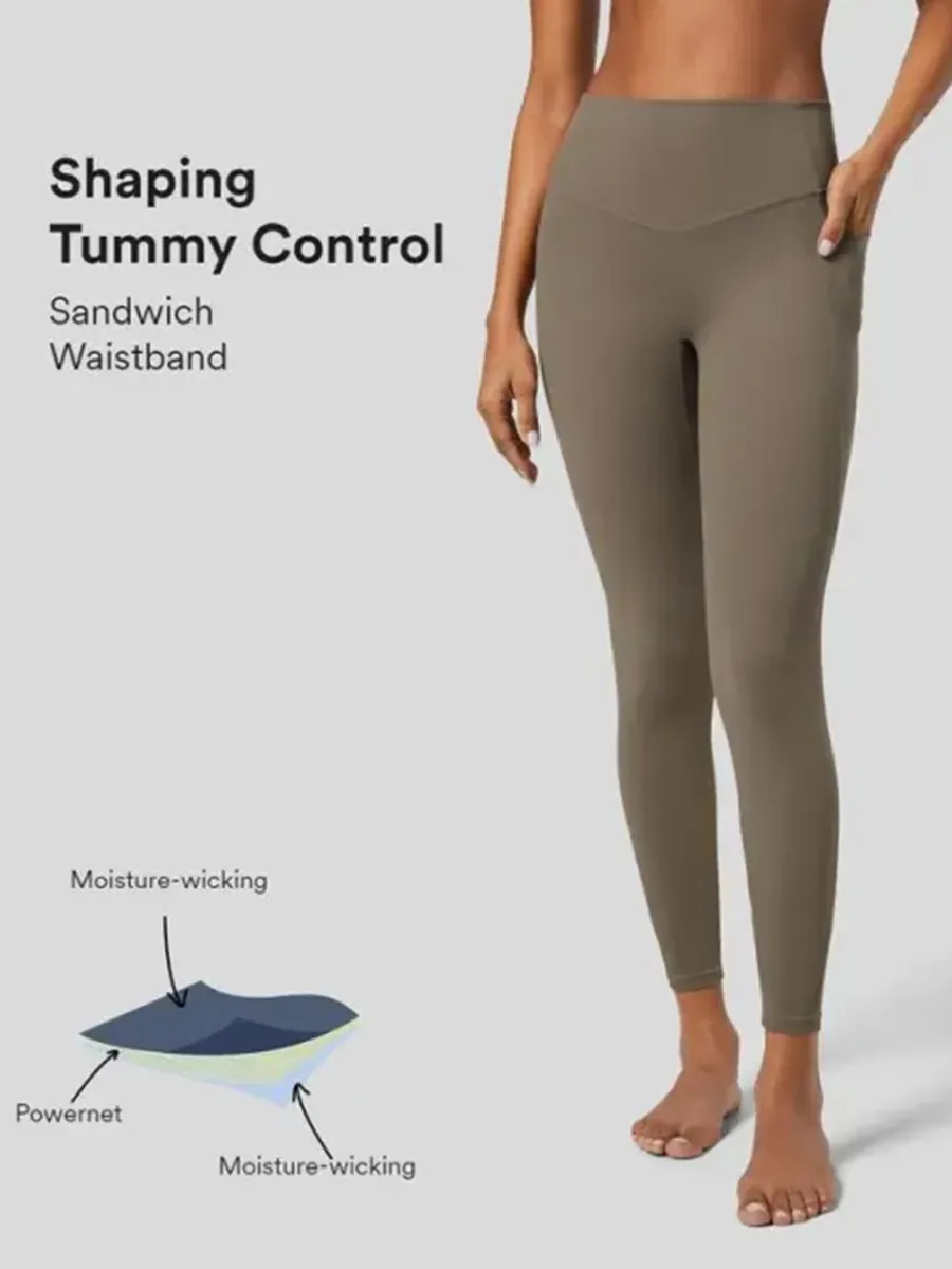 SoCinched High Waisted Tummy Control Side Pocket Shaping Training Leggings