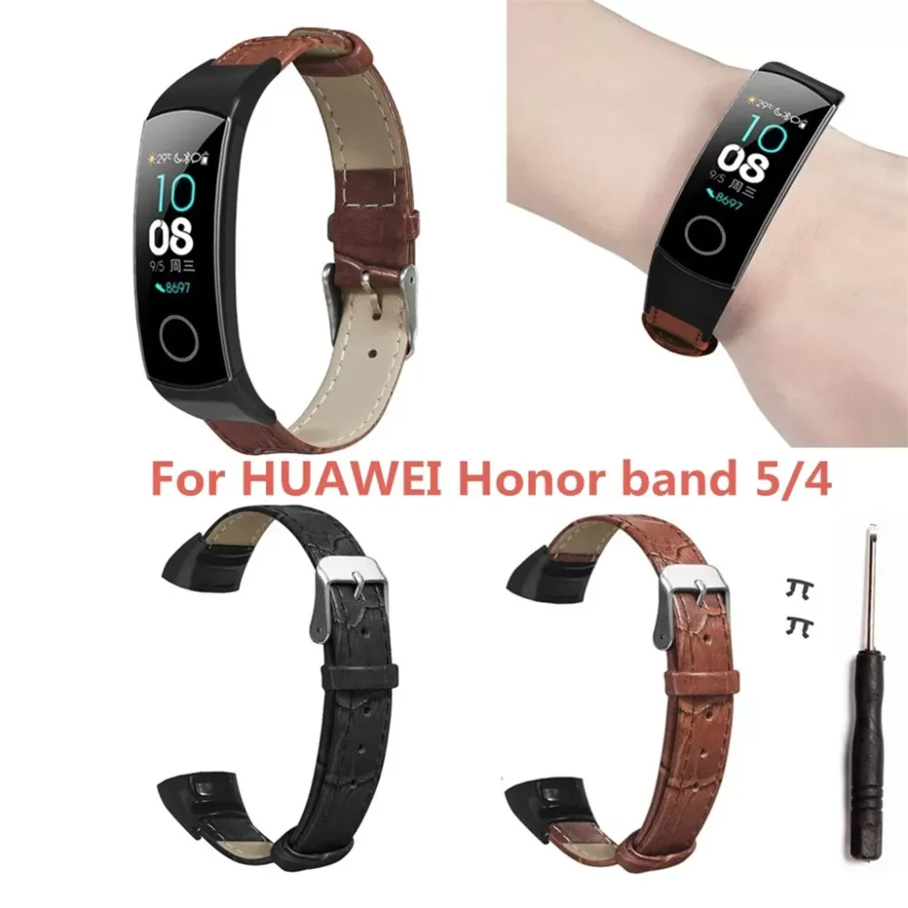 Leather Classic Band Replacement Watch Band Wristband For Huawei Honor Band 5/4 Colorful Sports Bracelet Fashion Wristband Gift