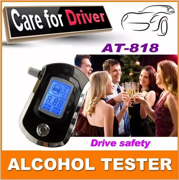 Professional Mini Digital LCD Screen Breath Alkohol Alcohol Tester Breathalyzer AT6000 Bafometro Alcoholimetro