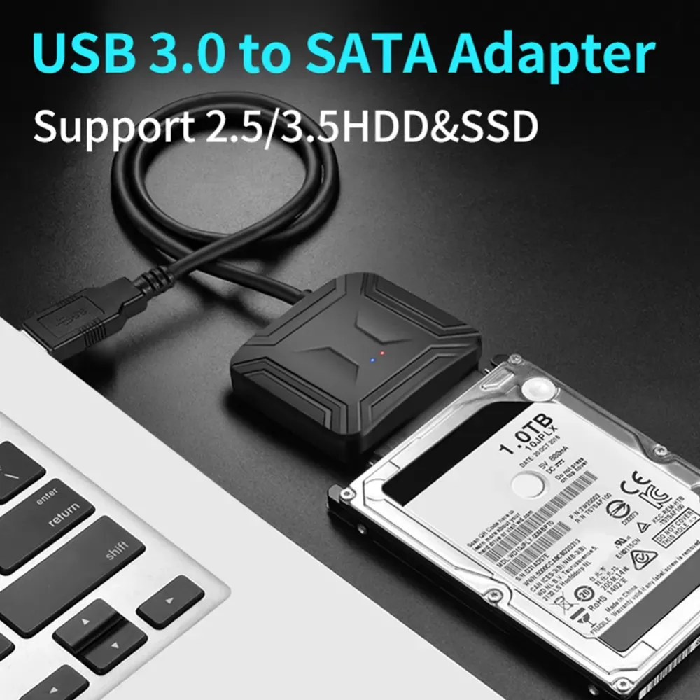 SATA to USB Cable USB 3.0 to 2.5 3.5 inch SATA III Hard Drive Adapter External Converter for HDD SSD Data Transfer 0.5m